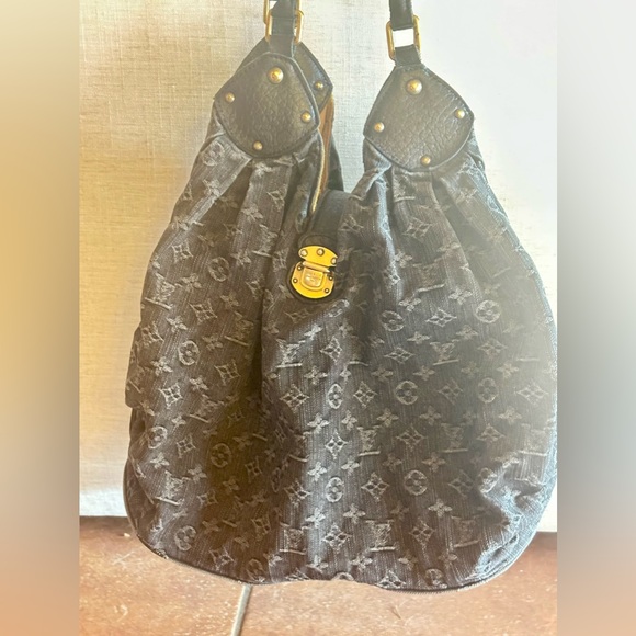 Louis Vuitton Black Denim Mahina XL Hobo Bag - Picture 8 of 13